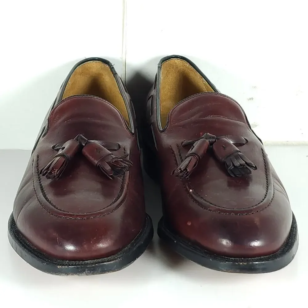 Johnston Murphy Men's Aristocraft US9B/D Burgundy Leather Tassel Loafers